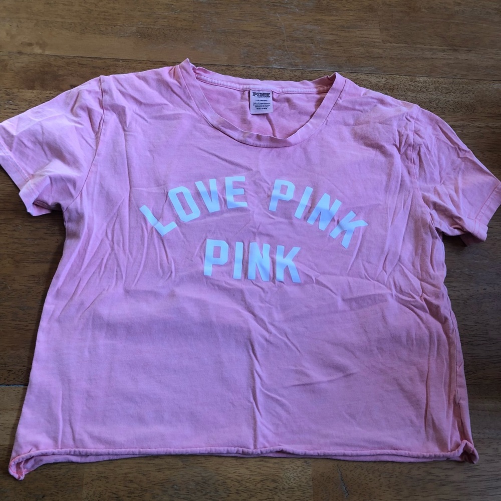 Pink cantaloupe colored crop top nice cute Sz L